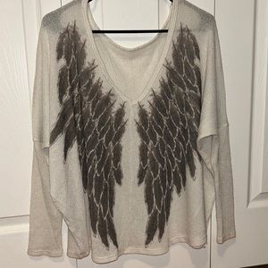 White wing back long sleeve
